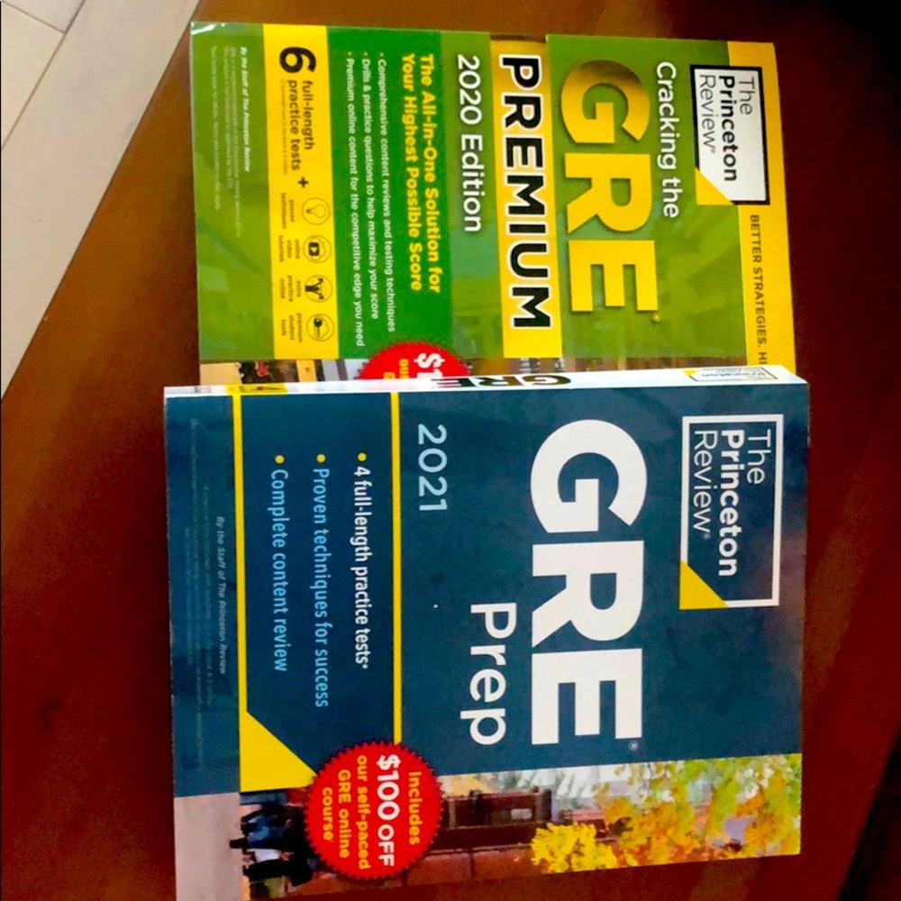 GRE books never used.